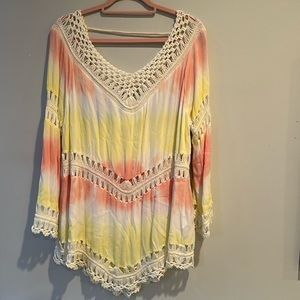 Surf Gypsy sunset tie dye beach cover up / dress